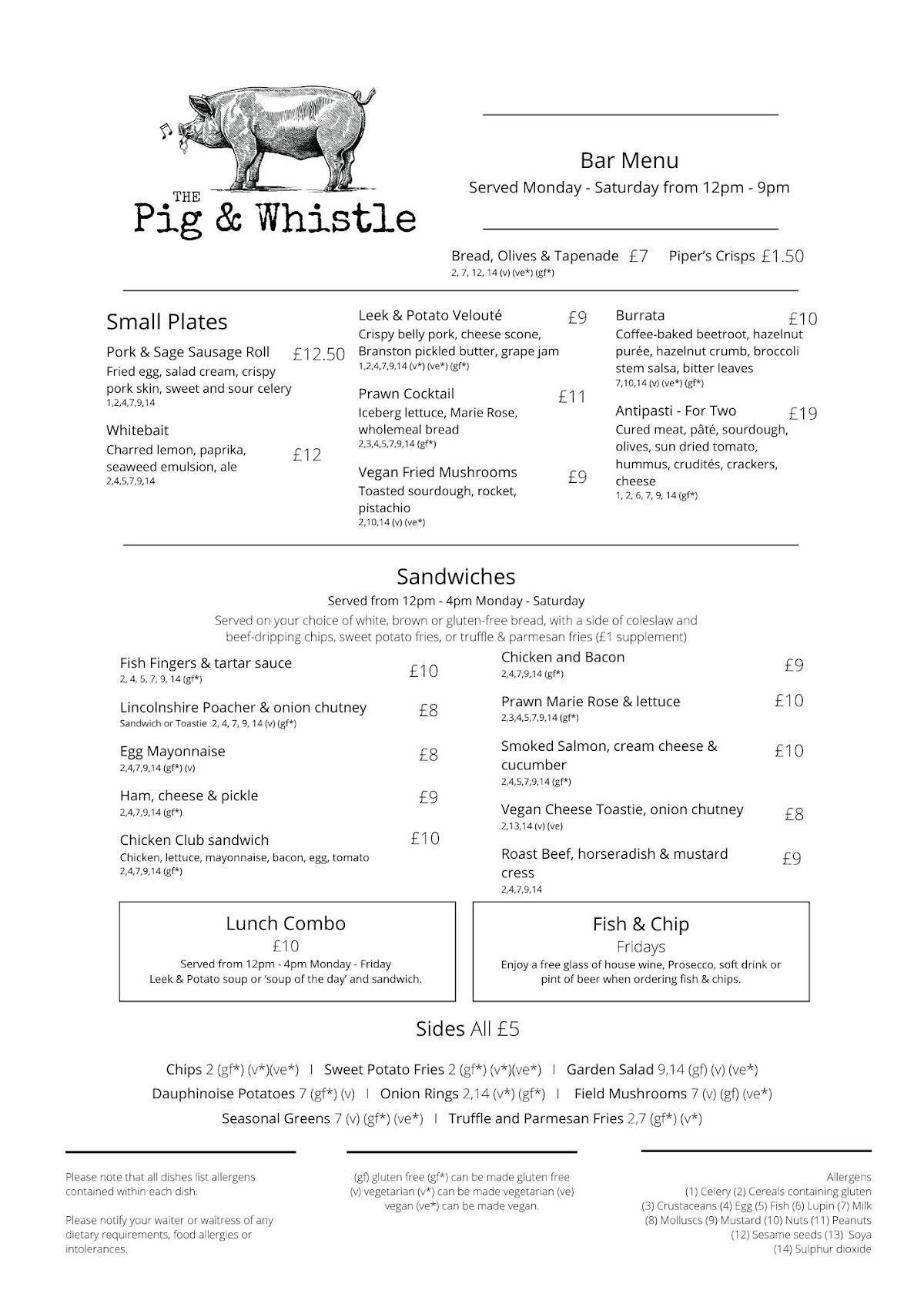 The Pig And Whistle Restaurant Main Menu Healing England United the-pig-and-whistle-restaurant-main-menu-healing-england-united