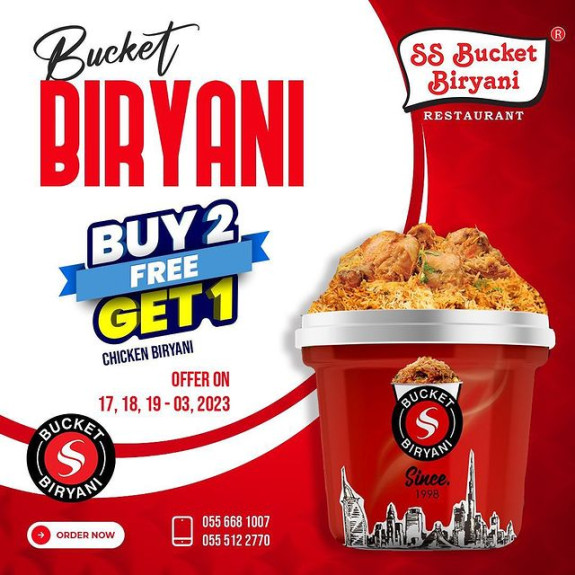 Bucket Arab SS Bucket Biryani, Restaurant, Street - 318) 33 - Dubai, United Arab ...